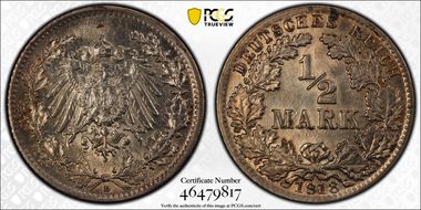 1918-D 1/2 Mk J-16 AU58