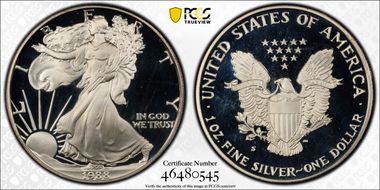 1988-S $1 Silver Eagle PR66DCAM