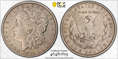 1901 $1 VAM 3, Shifted Eagle, DDR VF30