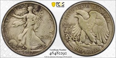 1918-D 50C VF30