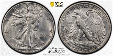 1943-D 50C AU55