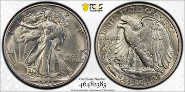 1943-S 50C AU55