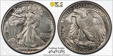 1947 50C AU55