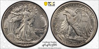 1944-D 50C AU53