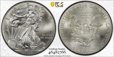2015 $1 Silver Eagle MS68
