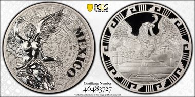 (2016)-Mo Medal "Mexican Elements" Ag 1oz Later Type PR70DCAM