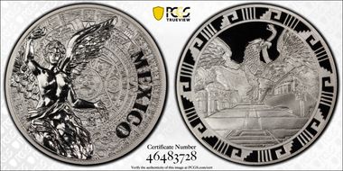 (2016)-Mo Medal "Mexican Elements" Ag 1oz Later Type PR70DCAM