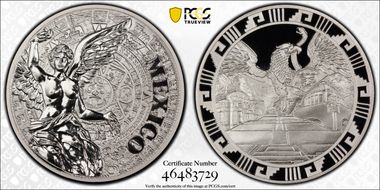 (2016)-Mo Medal "Mexican Elements" Ag 1oz Later Type PR70DCAM