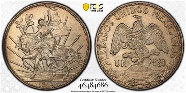 1913 Peso Caballito KM-453  Ag MS61