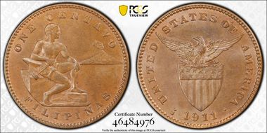 1911-S 1C KM-163 MS65BN