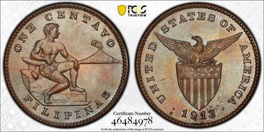 1913-S 1C MS64BN