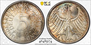 1969-J 5 Mk Regular Issue MS65