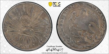 (1834-37) 8 R KM-129 C/M on Mex 8R XF40