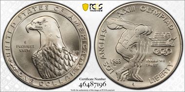 1983-P $1 Olympic MS69