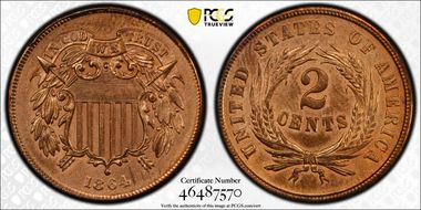 1864 2C Large Motto N1BN