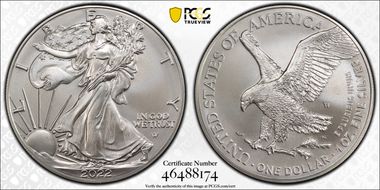 2022-W $1 Burnished Silver Eagle SP69