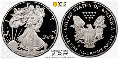 2007-W $1 Silver Eagle PR70DCAM