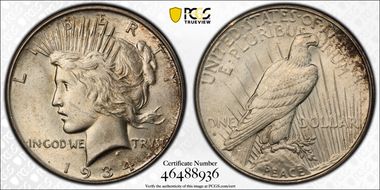1934-D $1 MS62