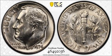 1974-D 10C MS66