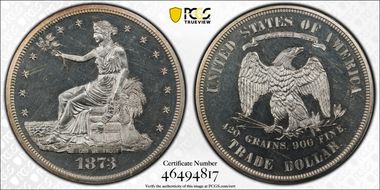 1873 T$1 Trade PR63CAM