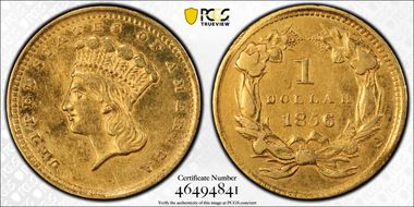 1856 G$1 Slanted 5 N1