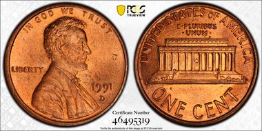 1991-D 1C MS65RD