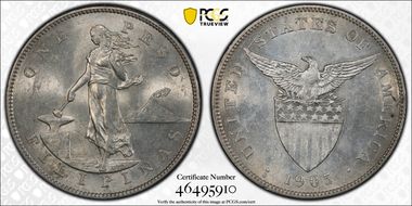 1905-S Peso Allen-16.06 Curved Serif MS62