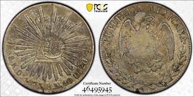 (1834-37) 8 R C/M on Mex 8R KM-377.4 AU53