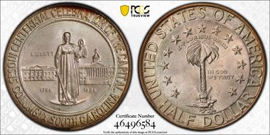 1936 50C Columbia MS68