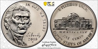2018-S 5C Reverse Proof 50th Anniversary Set PR69