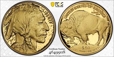 2022-W $50 American Buffalo  .9999 Fine Gold PR70DCAM