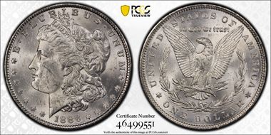1886 $1 MS62