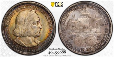 1893 50C Columbian MS64