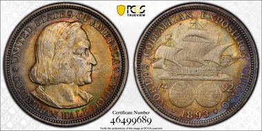 1893 50C Columbian MS63