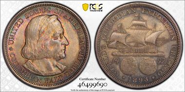 1893 50C Columbian MS64
