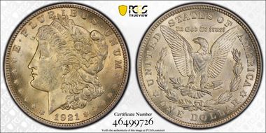 1921 $1 Wide Reeding MS62