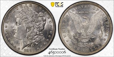 1882-O/S $1 Weak AU58+