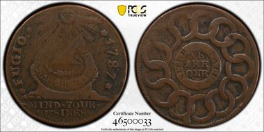 1787 Fugio 1C United States, 4 Cinq F15BN