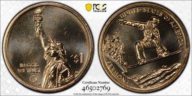 2022-D $1 American Innovation VT Snowboarding Pos. B MS66