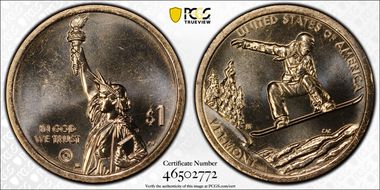 2022-D $1 American Innovation VT Snowboarding Pos. A MS65+