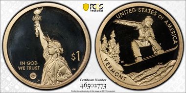 2022-S $1 American Innovation VT Snowboarding PR69DCAM