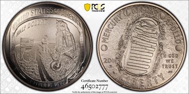 2019-D 50C Apollo 11 50th Anniversary Astronauts Memorial Foundation MS70