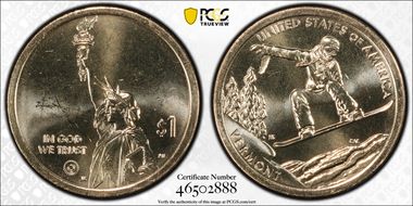 2022-D $1 American Innovation VT Snowboarding Pos. B MS65