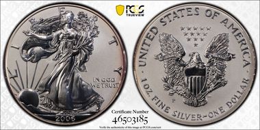 2006-P $1 Eagle-20th Anniversary Reverse Proof PR70