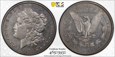 1878 7TF $1 Reverse of 1879 AU50