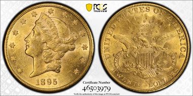 1895-S $20 AU58