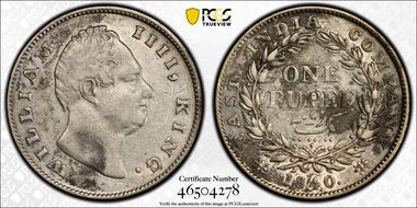 1840.(B) Rupee SW-1.49a Prid-39 1840/35 Mule N1