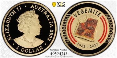 2023 $1 Vegemite Centenary Colorized PR70DCAM
