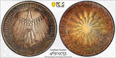 1972-D 10 Mk Olympic Games IN DEUTSCHLAND MS66