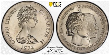 1972 $25 Wedding Silver MS66